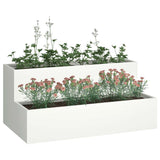 Vidaxl tuin bloempot wit 100 x 60 x 45 cm koudgewalst staal