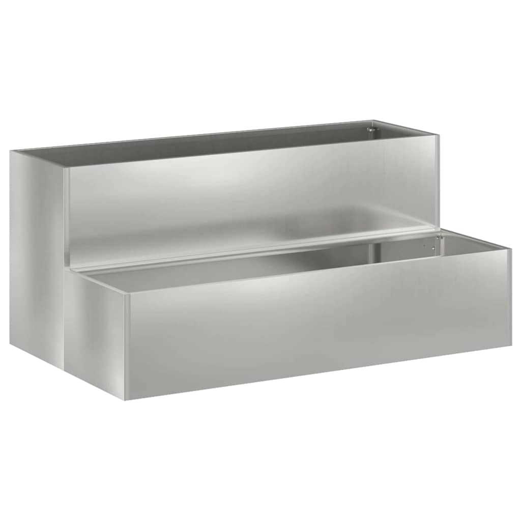 Vidaxl tuin bloempot zilver 100 x 60 x 45 cm gegalvaniseerd staal