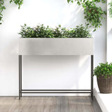 Vidaxl verhoogde tuin plantbak zilver 100 x 26 x 82 cm roestvrij staal