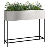 Vidaxl verhoogde tuin plantbak zilver 100 x 26 x 82 cm roestvrij staal