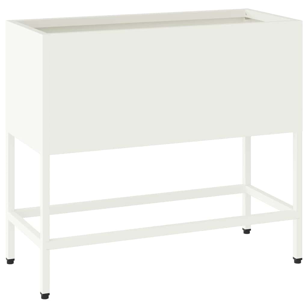 Vidaxl verhoogde tuin plantbak wit 60 x 26 x 48 cm staal