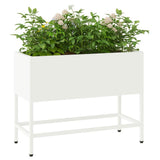 Vidaxl verhoogde tuin plantbak wit 60 x 26 x 48 cm staal