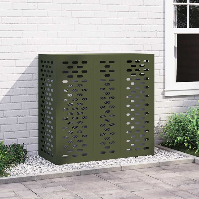 Vidaxl airconditioner hoes olijfgroen 110 x 50 x 105 cm staal