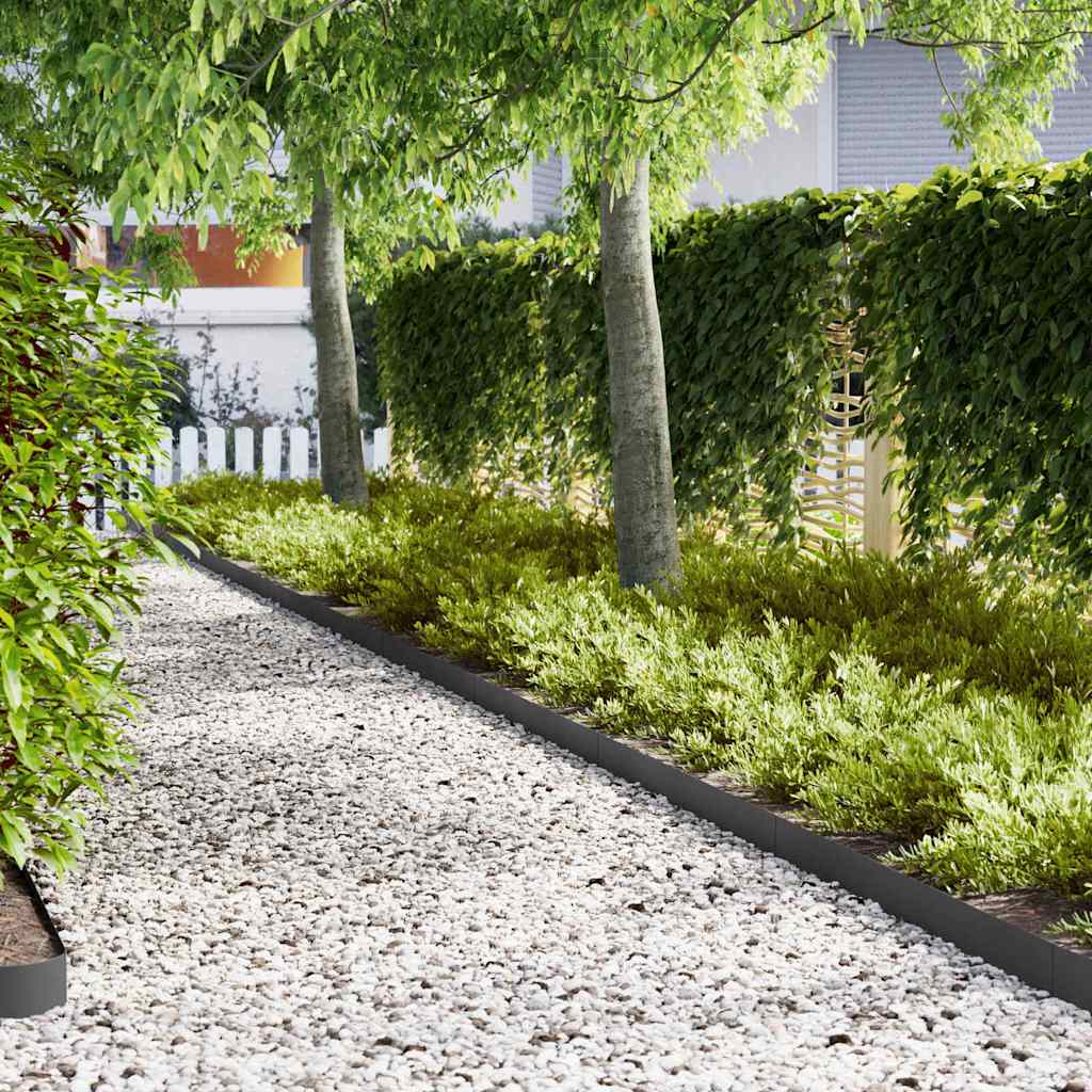 Vidaxl tuinrand 20 pcs zwart 100 x 0.05 x 20 cm koudgewalst staal