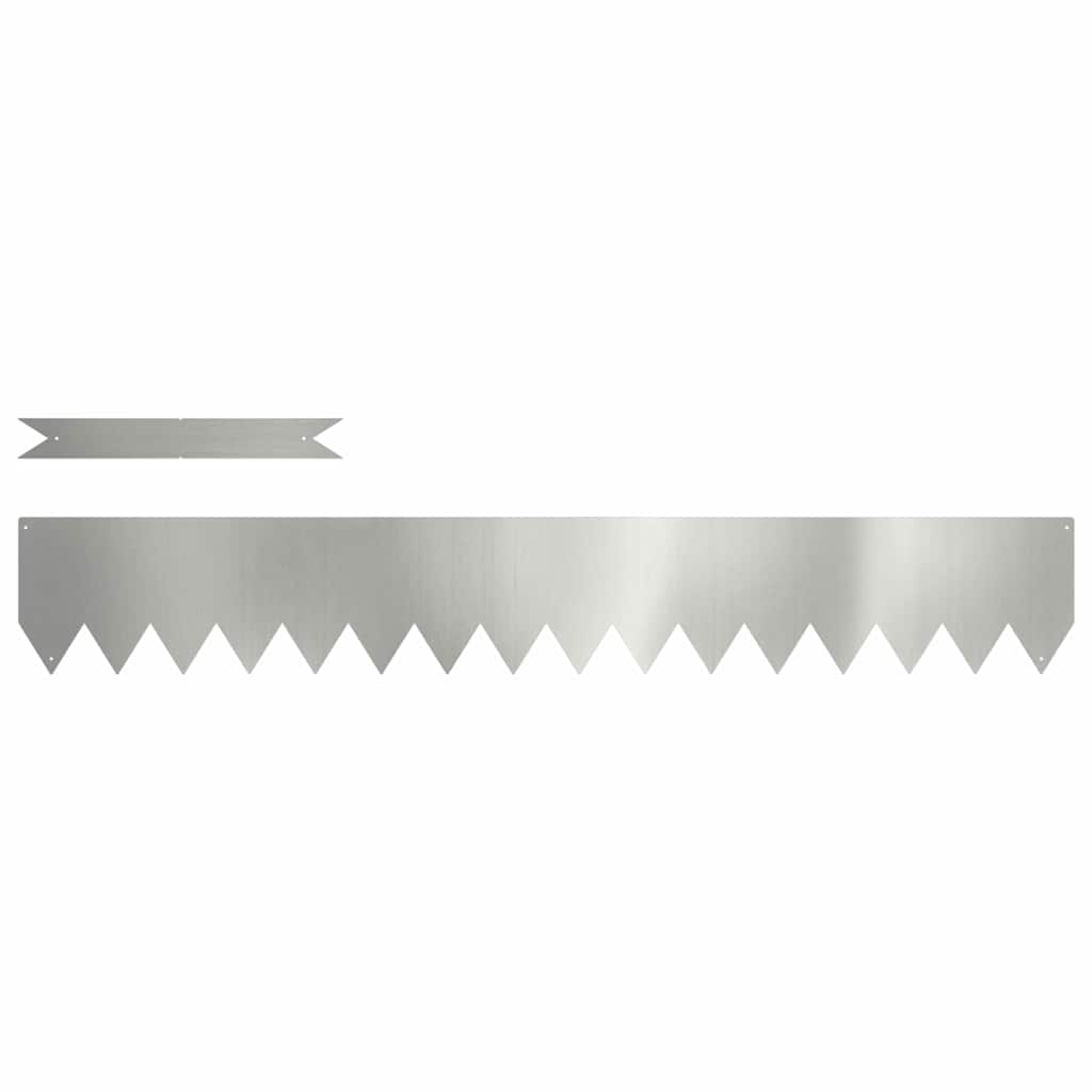 Vidaxl tuinrand 10 pcs zilver 100 x 0.05 x 20 cm gegalvaniseerd staal