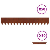 Vidaxl tuinrand 50 pcs bruin 100 x 0.05 x 20 cm cortenstaal