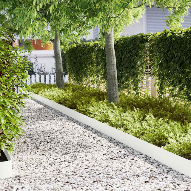 Vidaxl tuinrand 10 st 100 x 0.05 x 20 cm koudgewalst staal wit