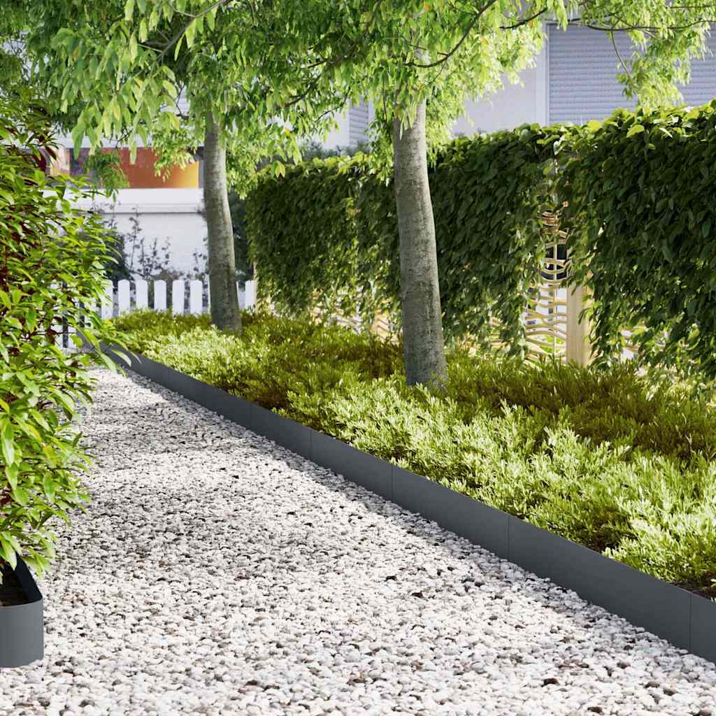 Vidaxl tuinrand 20 pcs antraciet 100 x 0.05 x 20 cm koudgewalst staal