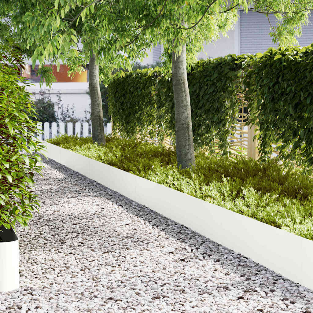 Vidaxl tuinrand 10 pcs wit 100 x 0.05 x 20 cm koudgewalst staal
