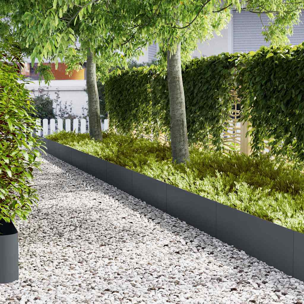 Vidaxl tuinrand 10 pcs antraciet 100 x 0.05 x 20 cm koudgewalst staal
