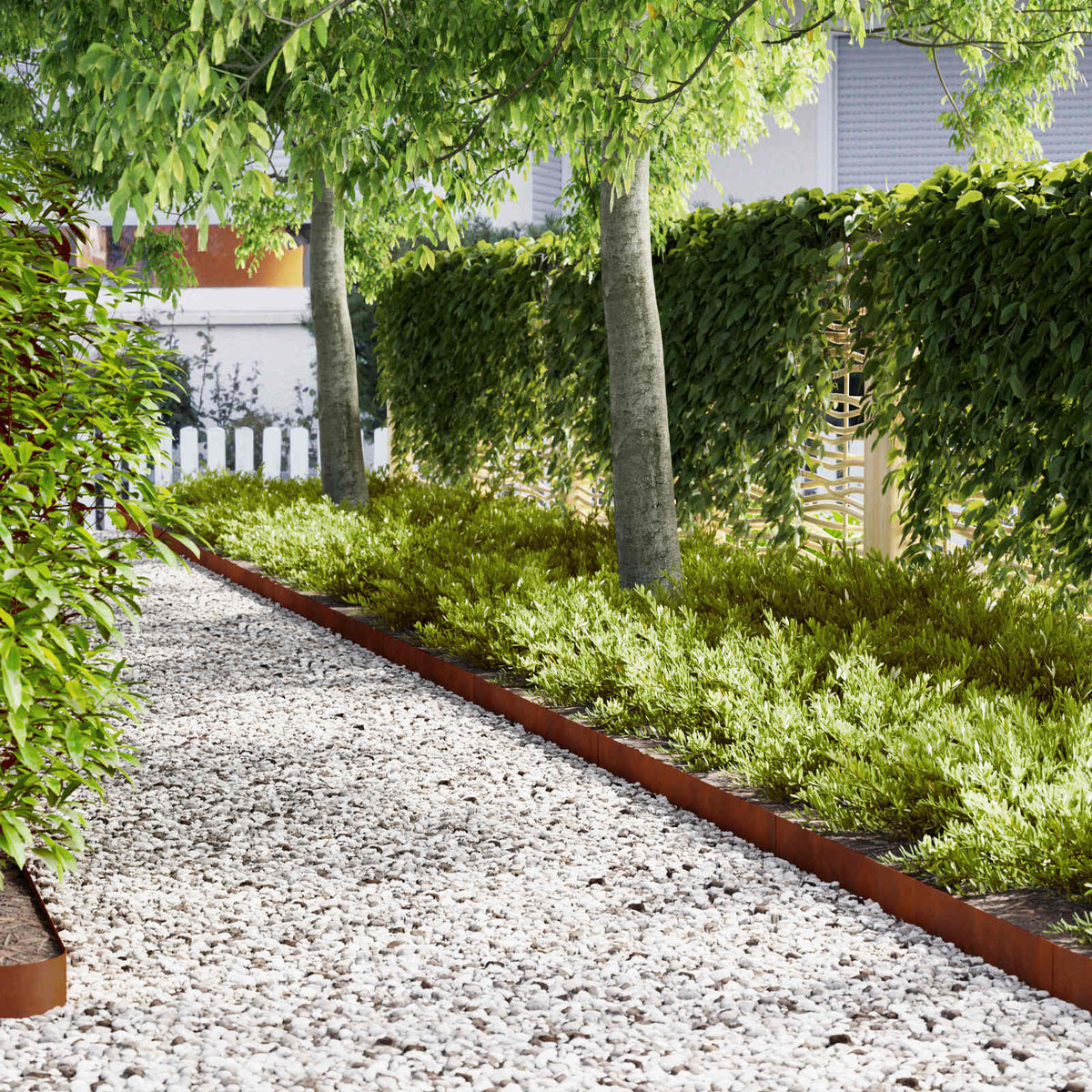 Vidaxl tuinrand 10 st 100 x 0,05 x 30 cm weathering steel roestig