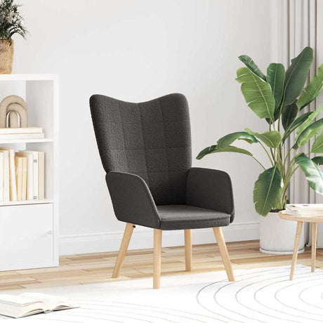 Vidaxl fauteuil donkergrijs 62 x 67 x 95,5 cm sherpa stof