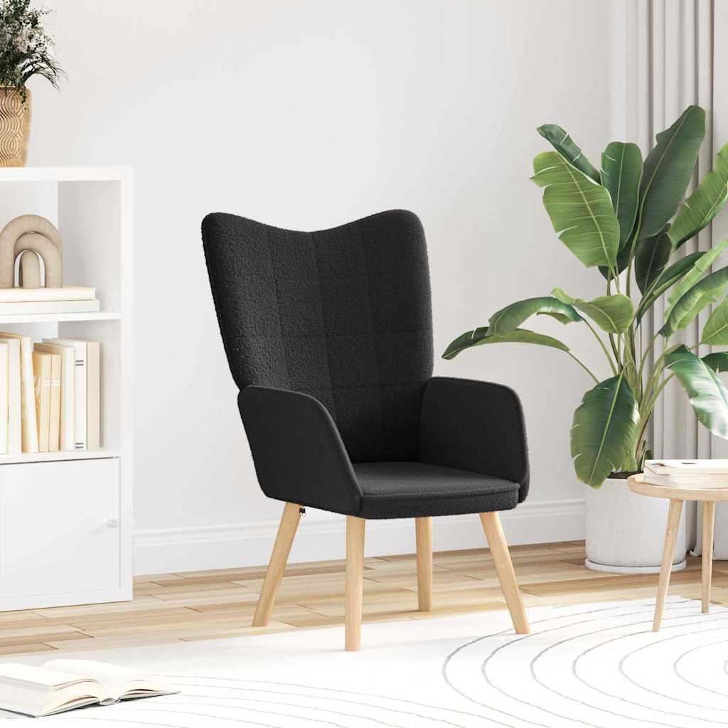 Vidaxl fauteuil zwart 62 x 67 x 95,5 cm sherpa stof