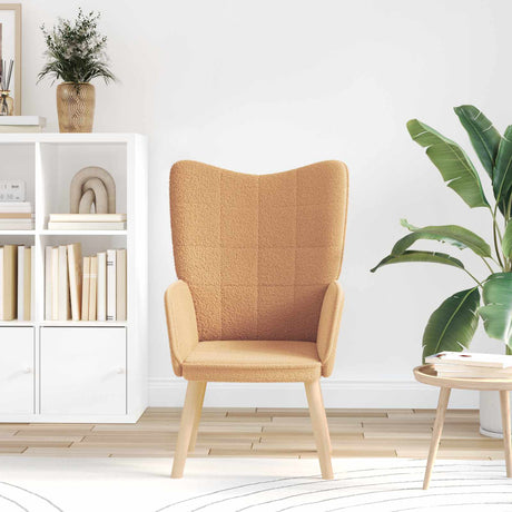 Vidaxl fauteuil beige 62 x 67 x 95,5 cm sherpa stof