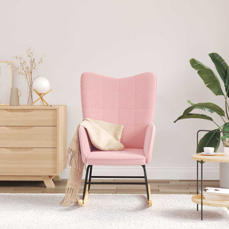 Vidaxl schommelstoel roze sherpa stof