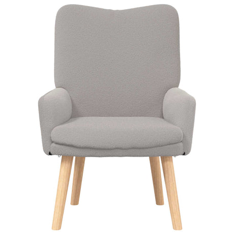 Vidaxl fauteuil lichtgrijs 63 x 67 x 94 cm schapenstof en triplex