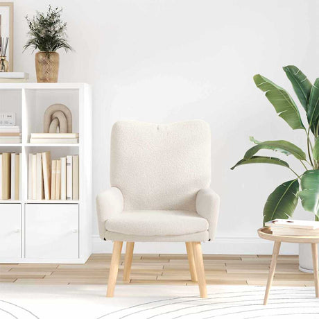 Vidaxl fauteuil crème 63 x 67 x 94 cm schapenstof en triplex