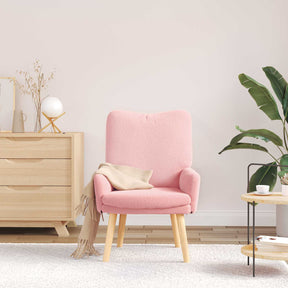 Vidaxl fauteuil roze 63 x 67 x 94 cm schapenstof en triplex