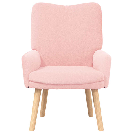 Vidaxl fauteuil roze 63 x 67 x 94 cm schapenstof en triplex