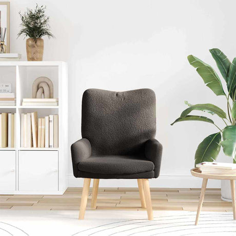 Vidaxl fauteuil donkergrijs 63 x 67 x 94 cm schapenstof en triplex