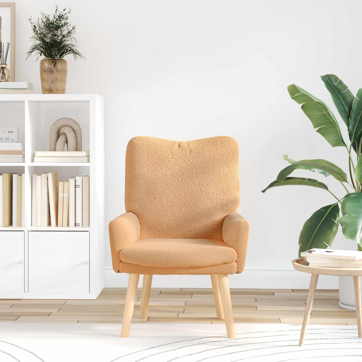 Vidaxl fauteuil beige 63 x 67 x 94 cm polyester en multiplex