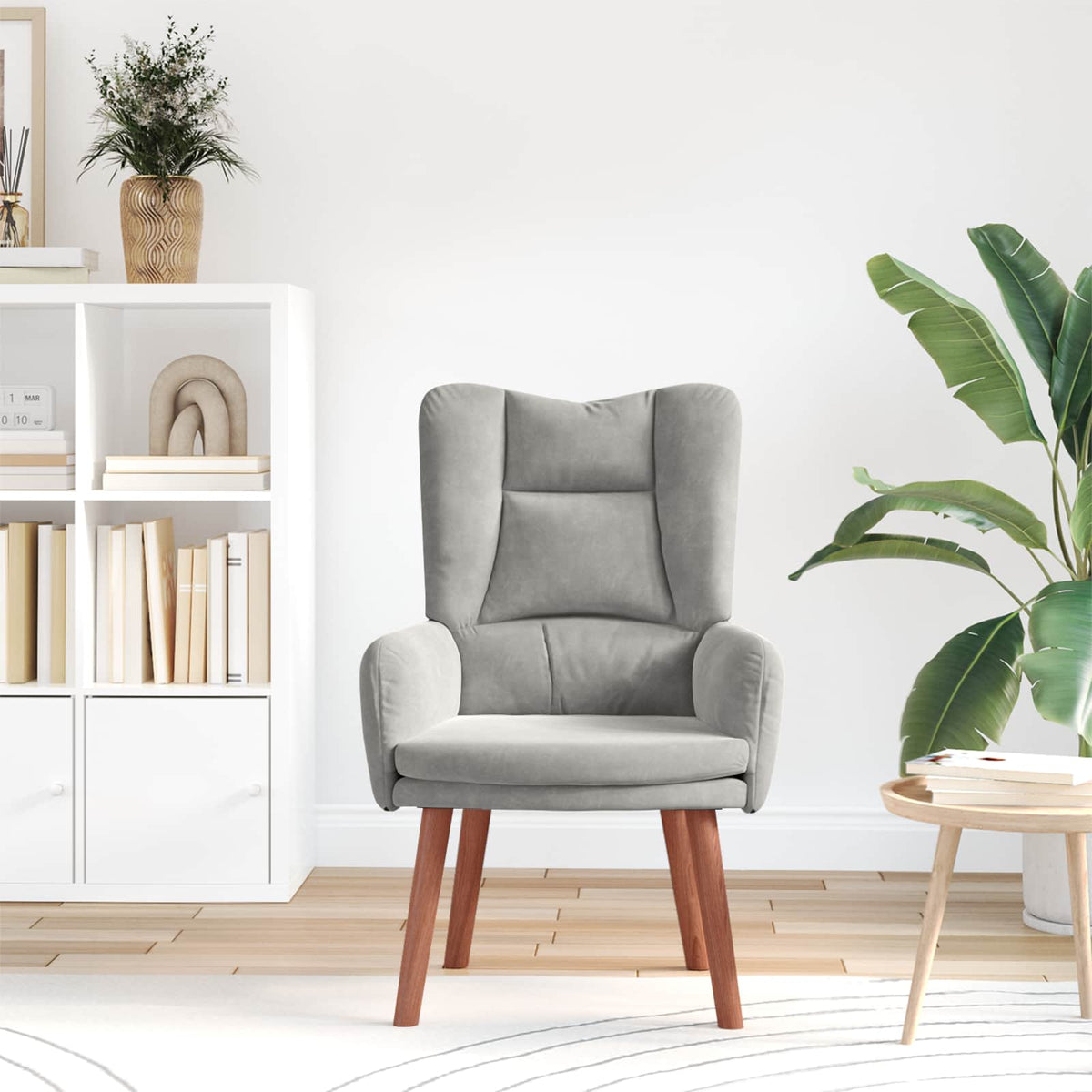 Vidaxl fauteuil lichtgrijs 63 x 67 x 94 cm fluweel