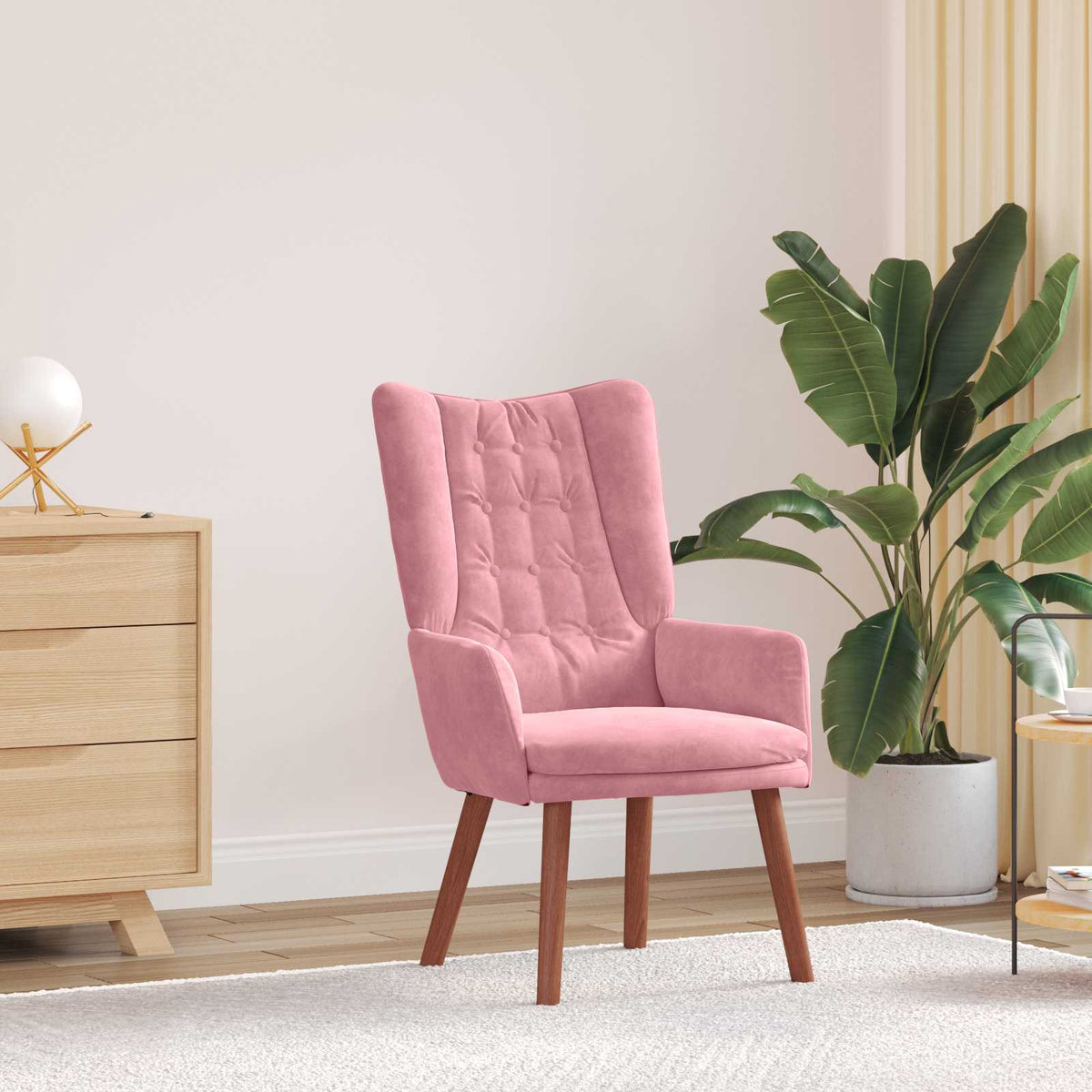Vidaxl fauteuil roze 63 x 67 x 94 cm fluweel
