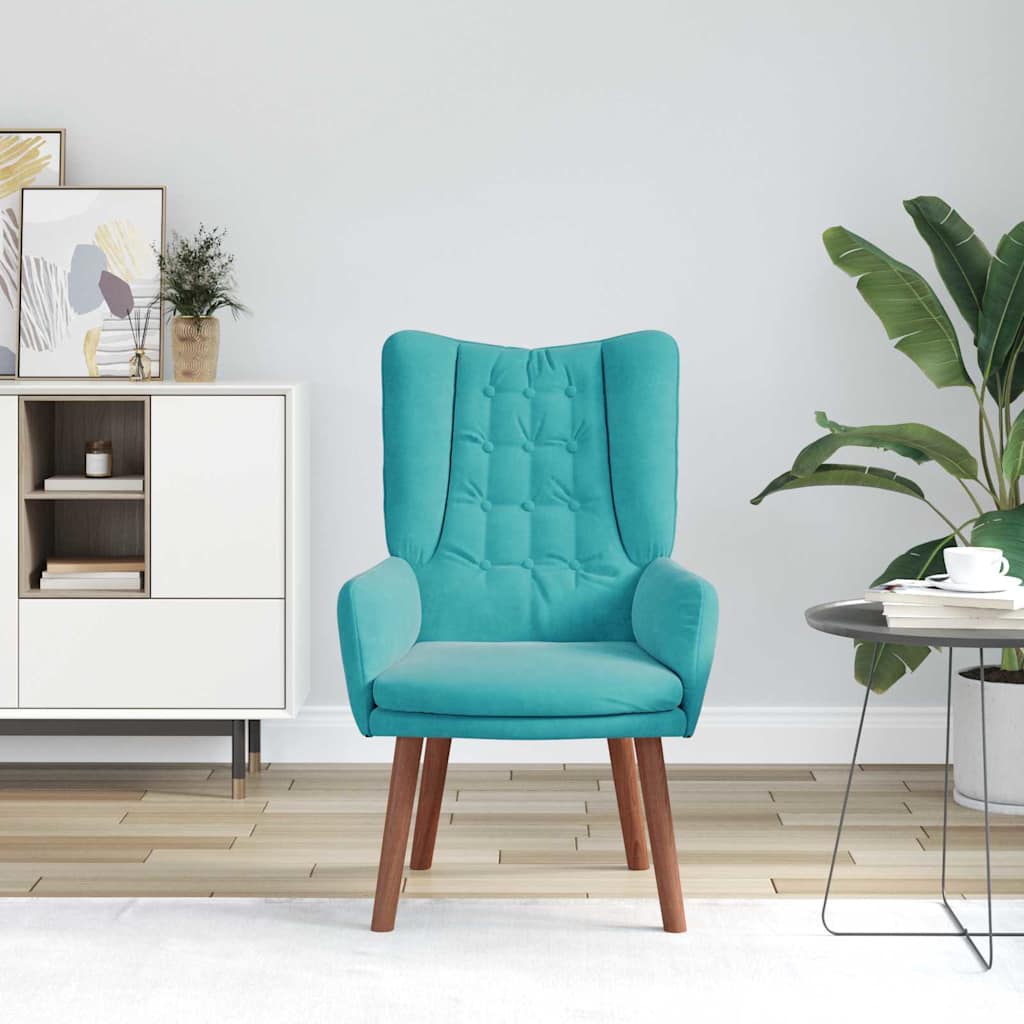 Vidaxl fauteuil turquoise 63 x 67 x 94 cm fluweel