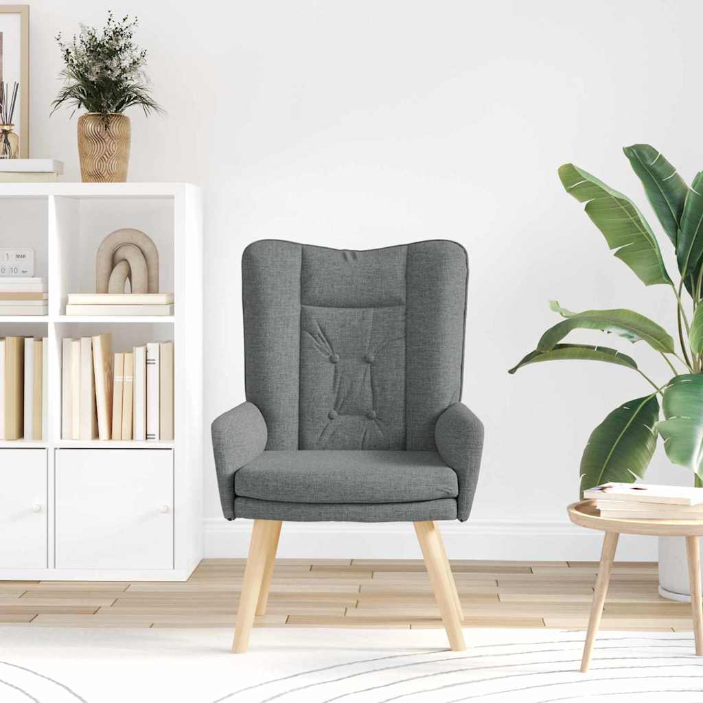 Vidaxl fauteuil donkergrijs 63 x 67 x 94 cm stof en multiplex
