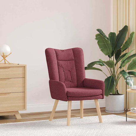 Vidaxl fauteuil wijnrood 63 x 67 x 94 cm stof en multiplex