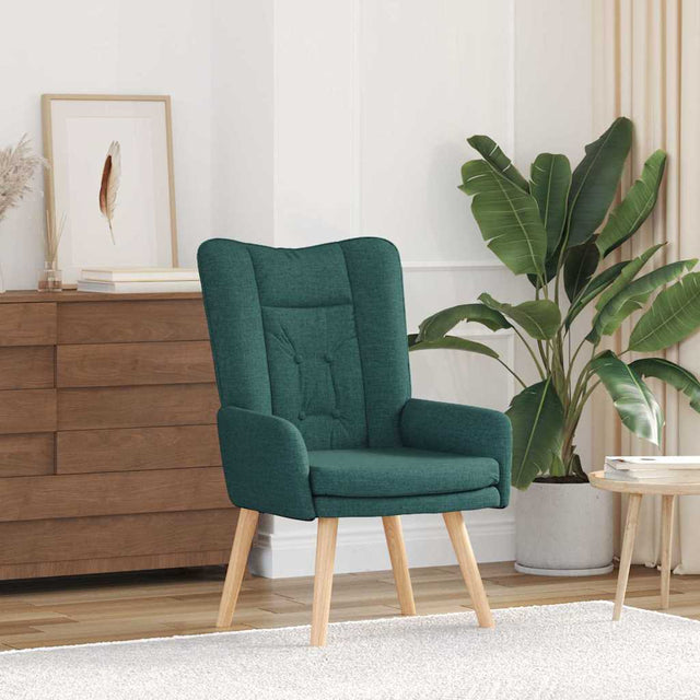 Vidaxl fauteuil donkergroen 63 x 67 x 94 cm stof en multiplex