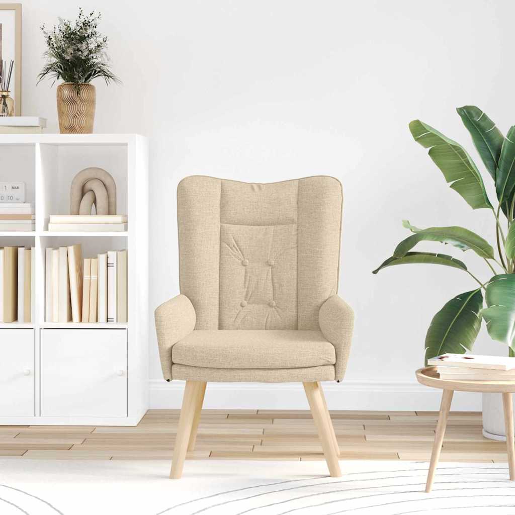 Vidaxl fauteuil crème 63 x 67 x 94 cm stof en multiplex