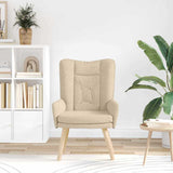 Vidaxl fauteuil crème 63 x 67 x 94 cm stof en multiplex