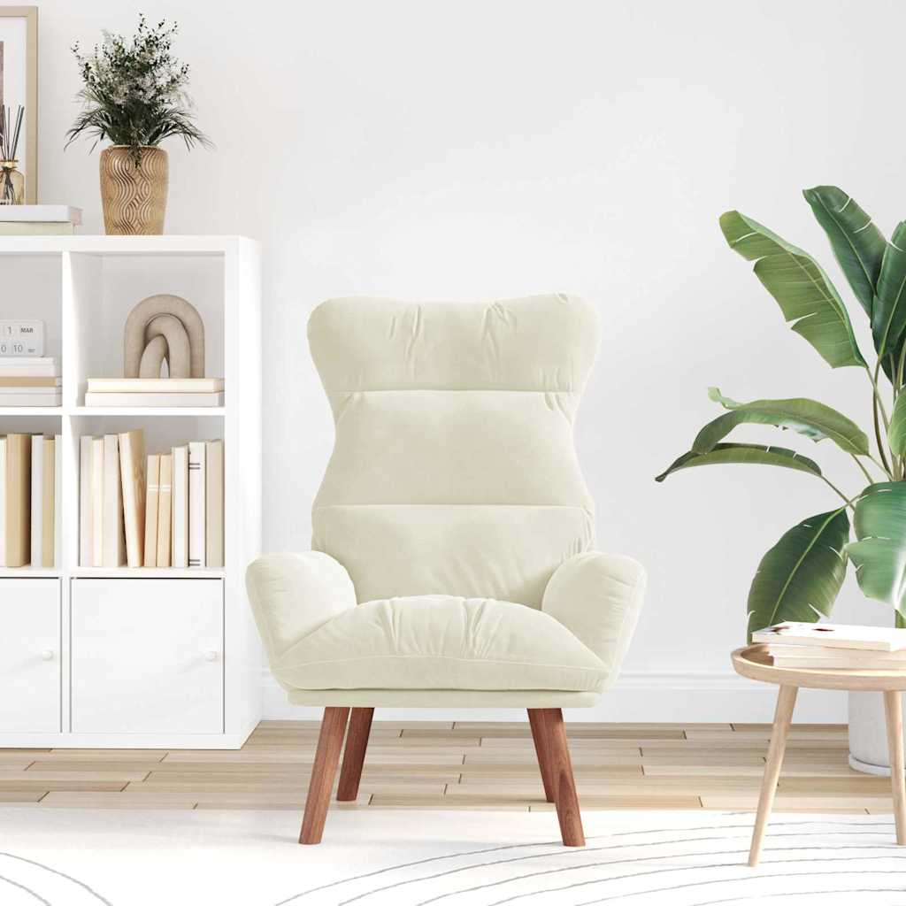 Vidaxl fauteuil crème 69 x 74 x 93 cm fluweel