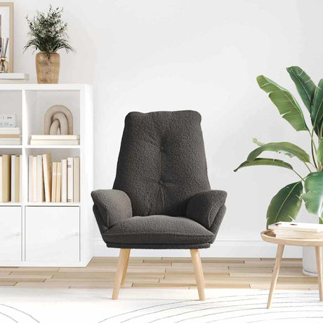 Vidaxl fauteuil donkergrijs 69 x 74 x 93 cm sherpa stof