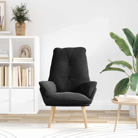 Vidaxl fauteuil zwart 69 x 74 x 93 cm sherpa stof