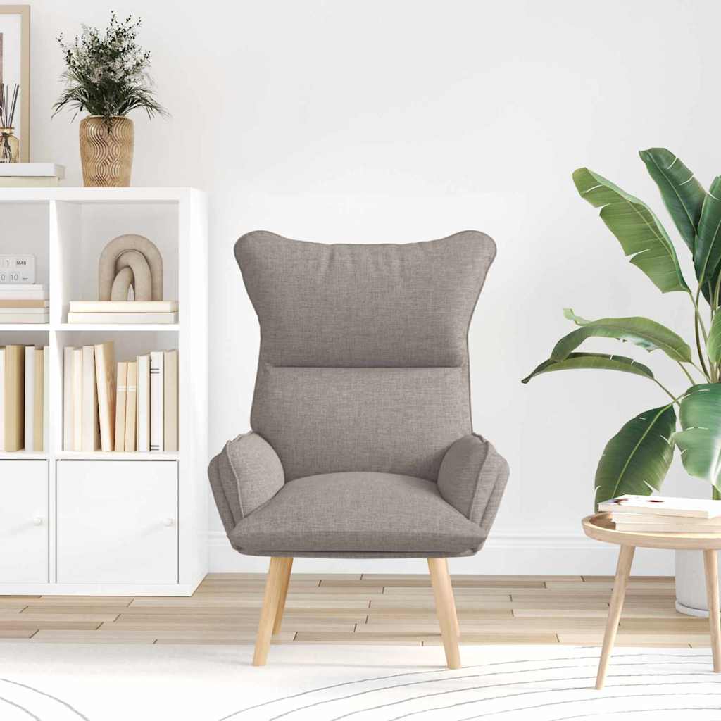 Vidaxl fauteuil taupe stof en multiplex