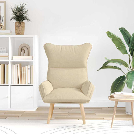 Vidaxl fauteuil crème 69 x 74 x 93 cm stof en multiplex