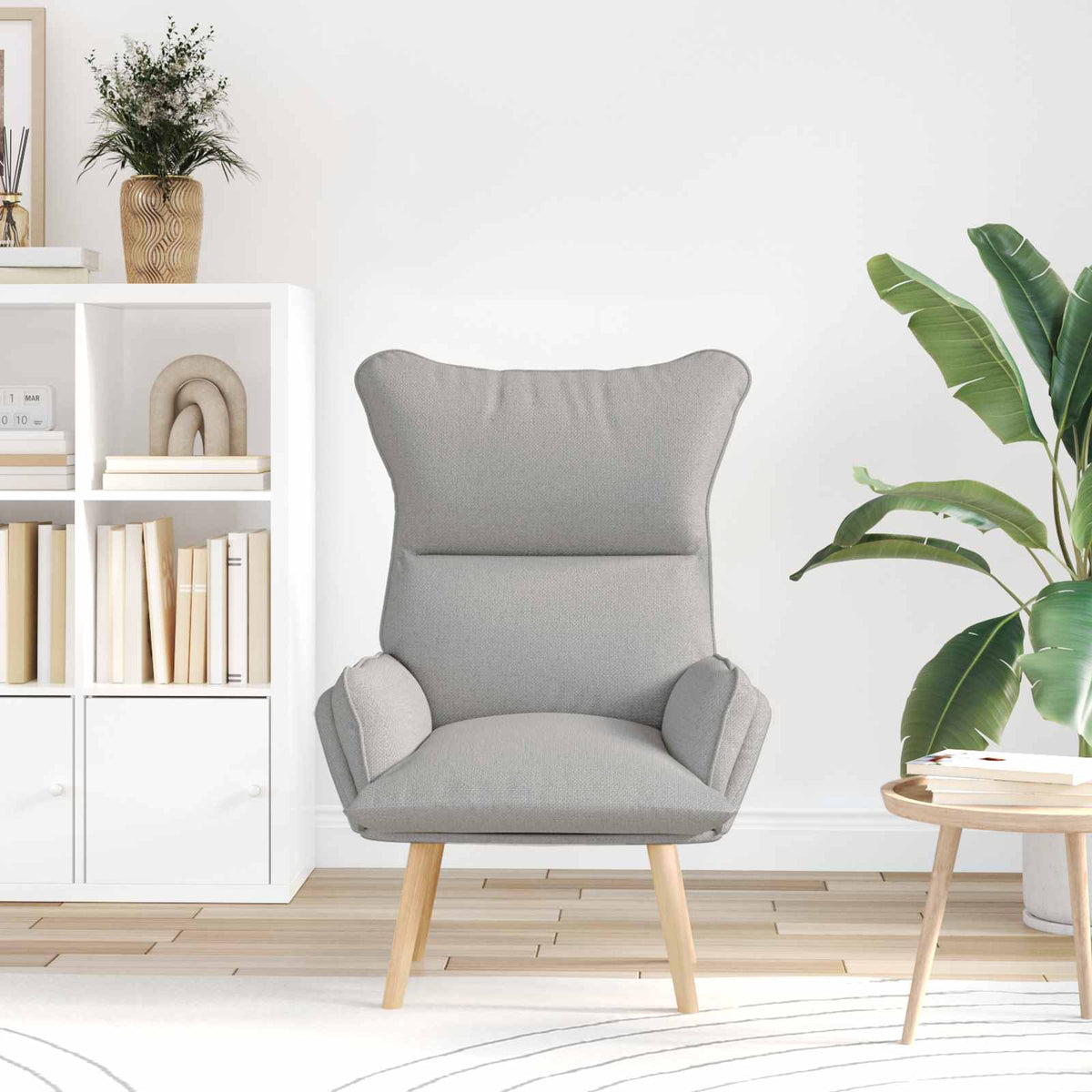 Vidaxl fauteuil wolkengrijs stof en multiplex