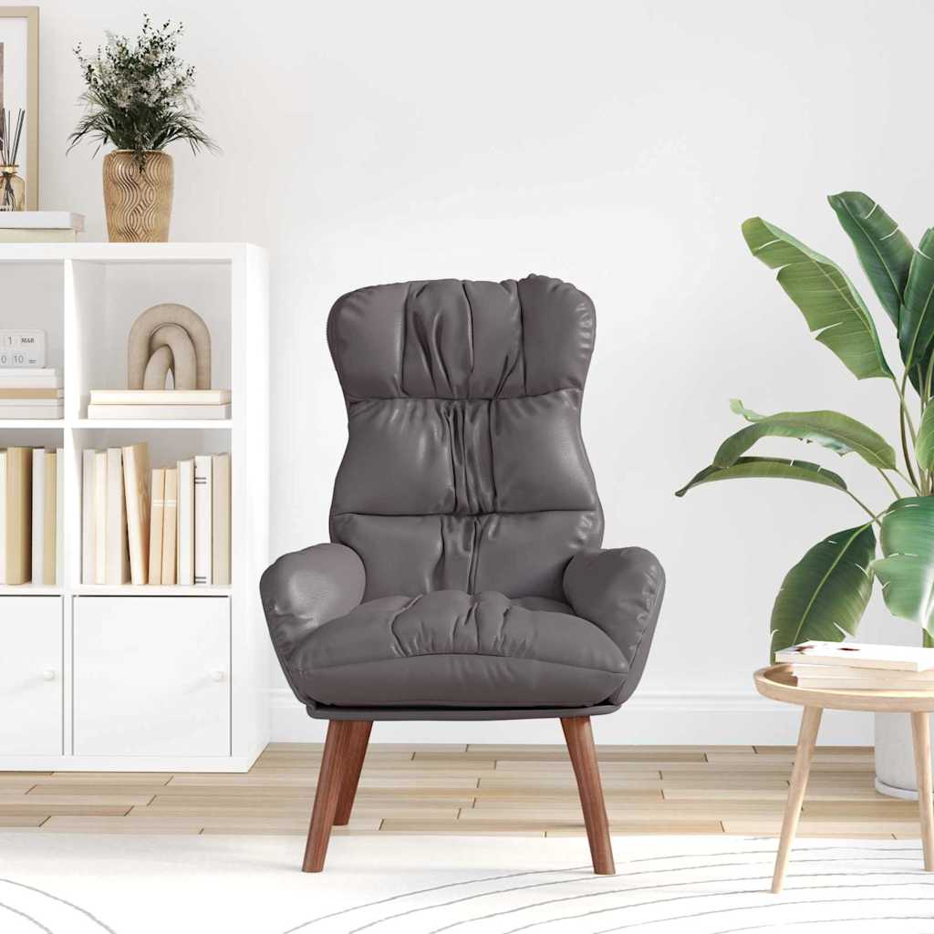 Vidaxl fauteuil grijs 69 x 74 x 93 cm kunstleer