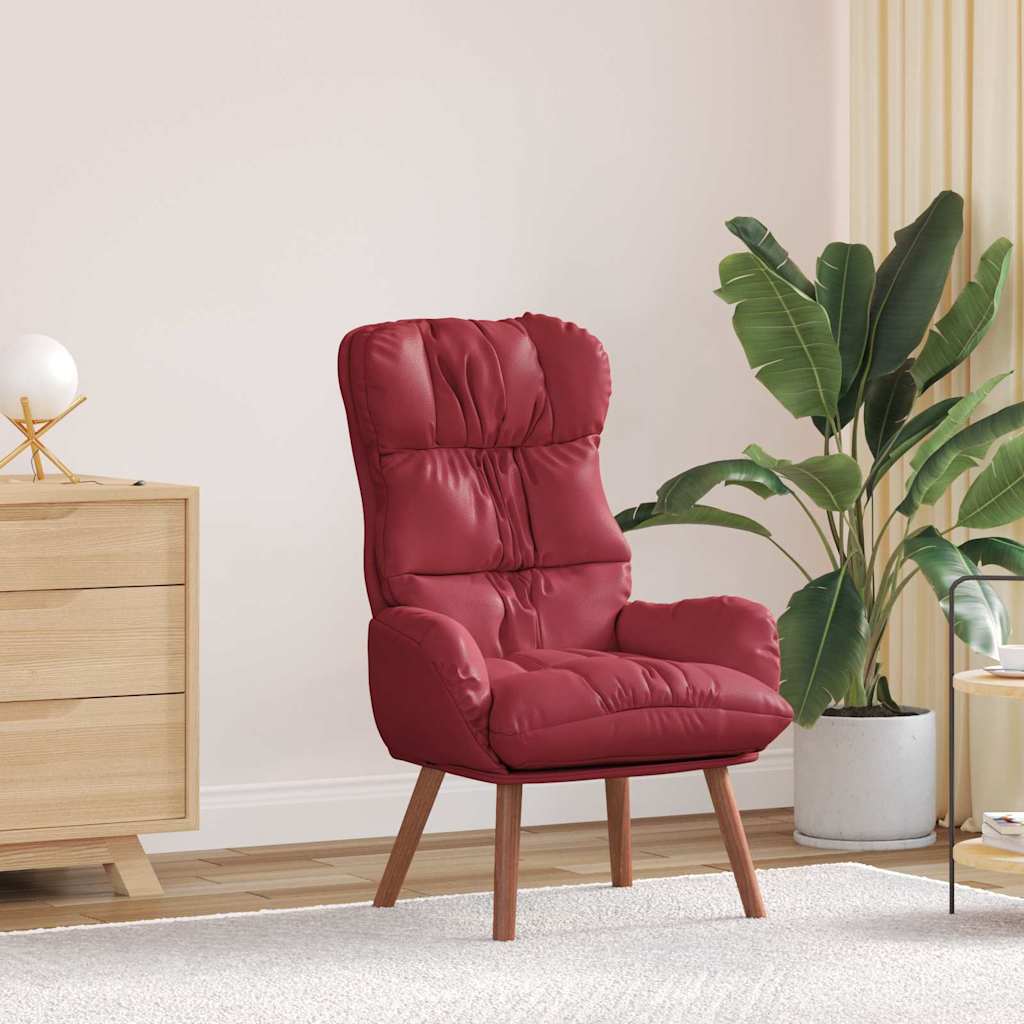 Vidaxl fauteuil wijnrood 69 x 74 x 93 cm kunstleer