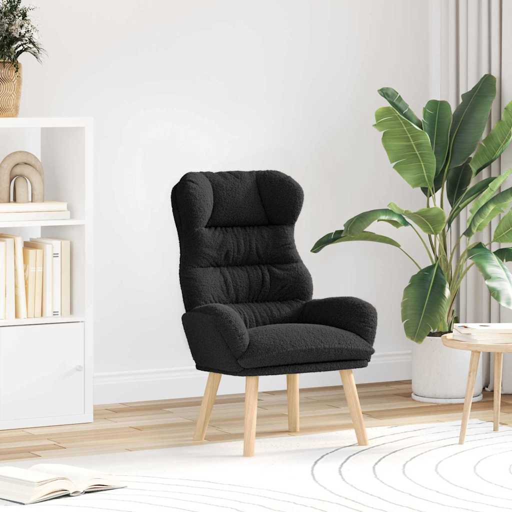 Vidaxl fauteuil zwart 69 x 74 x 93 cm sherpa stof