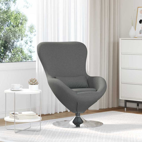 Vidaxl eivormige stoel donkergrijs 63 x 73 x 90 cm stof