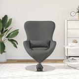 Vidaxl eivormige stoel donkergrijs 63 x 73 x 90 cm stof