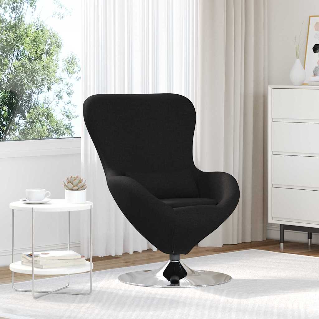 Vidaxl eivormige stoel zwart 63 x 73 x 90 cm stof