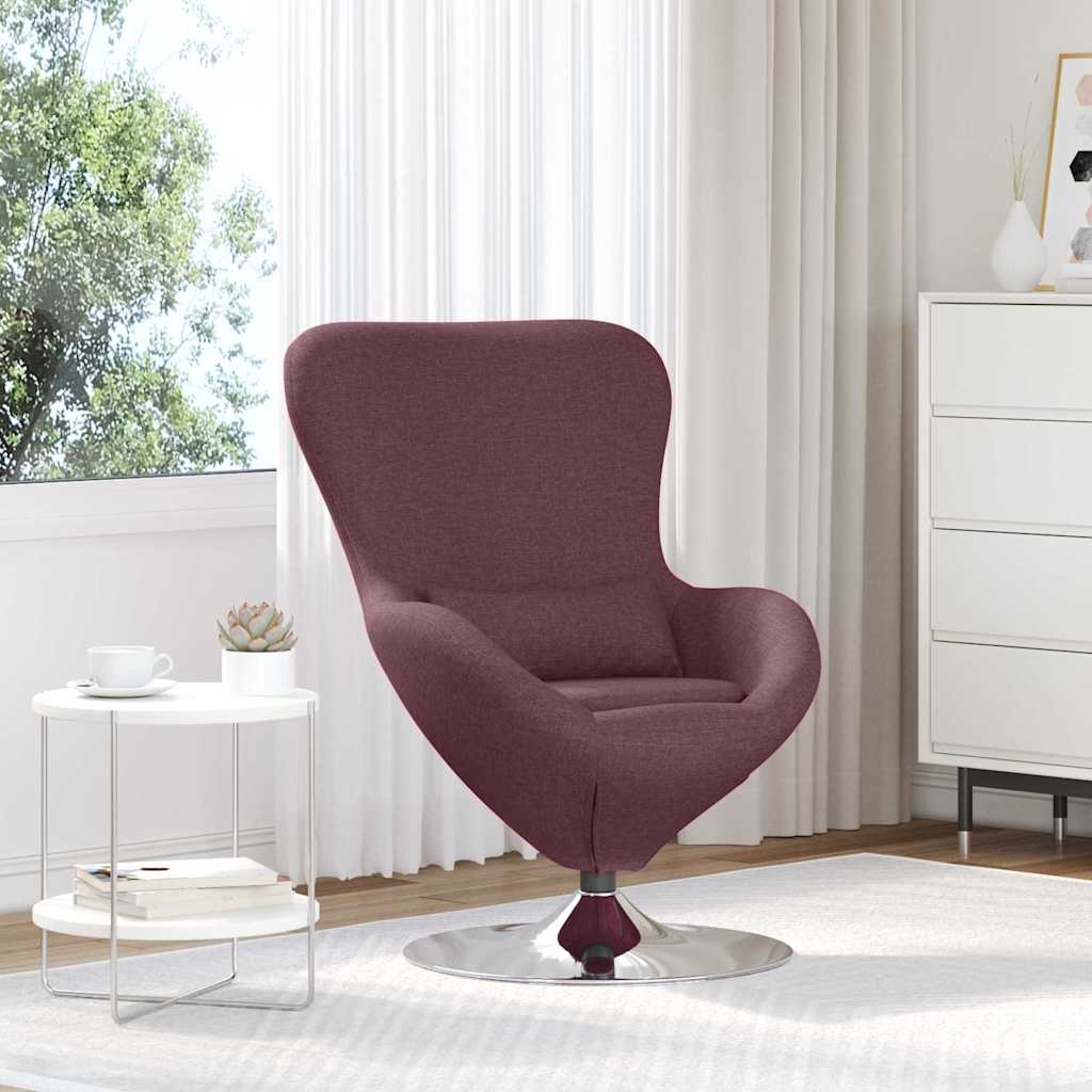 Vidaxl eivormige stoel paars 63 x 73 x 90 cm stof