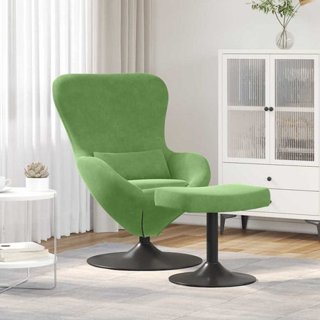 Vidaxl egg chair met voetsteun lichtgroen fluweel