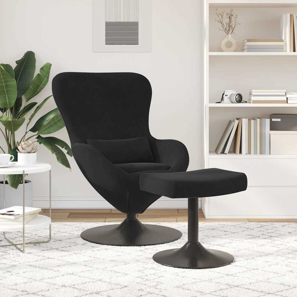 Vidaxl egg chair met voetsteun zwart fluweel