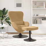 Vidaxl egg chair met voetsteun bruin fluweel