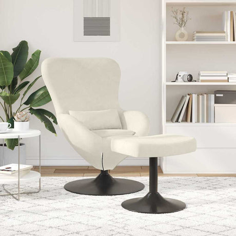 Vidaxl egg chair met voetsteun crème fluweel